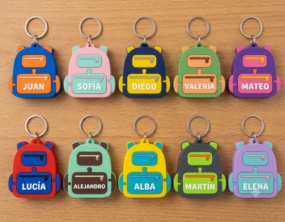 Llaveros Mochila Personalizados 3D - Vuelta al Cole