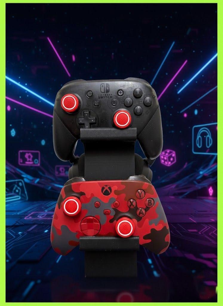 Soporte Gamer 3D Auriculares y 2 Mandos