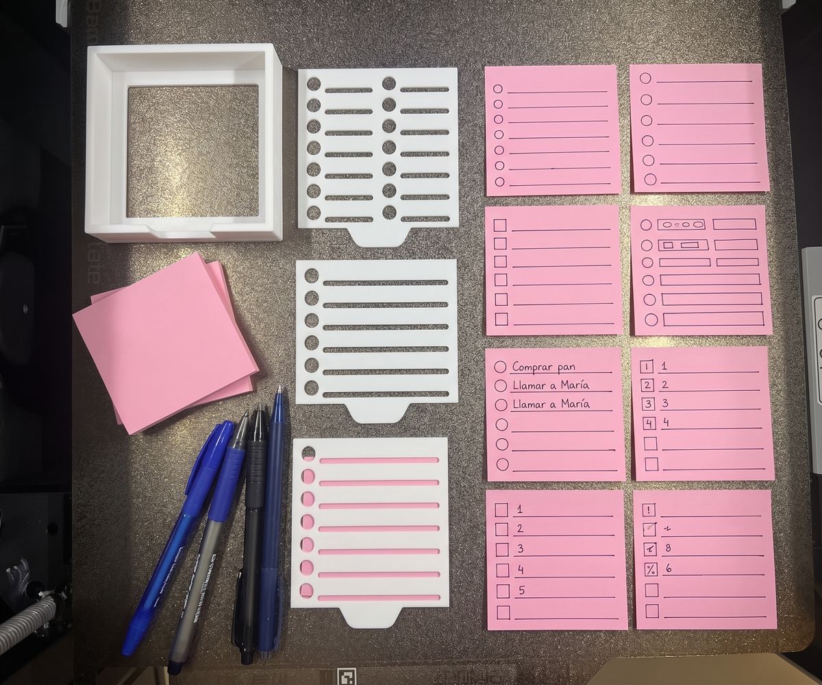 Set Organizador Post-It + Plantillas Checklist 3D